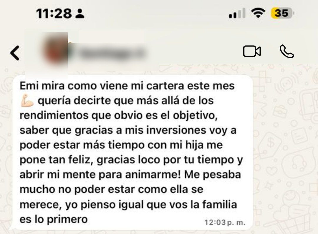 Cliente: voy a poder estar más tiempo con mi hija gracias a las inversiones